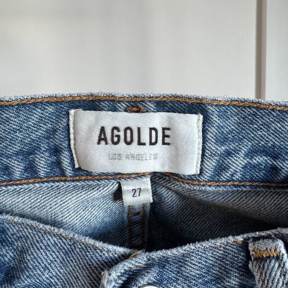 AGOLDE 90s pinch waist high waist straight jeans in backdrop blue Womens size 27 - Picture 5 of 6